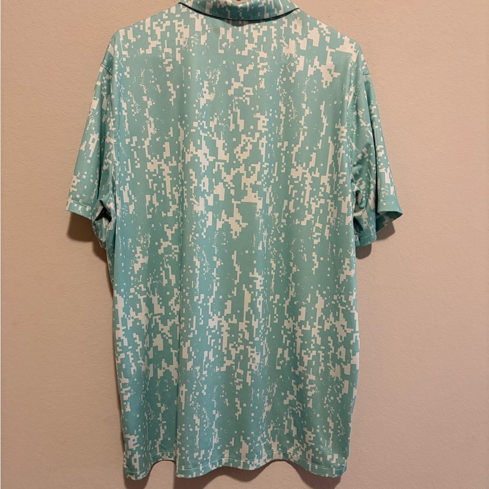 Nike golf Dri-FIT Teal and White Polo - Picture 2 of 3